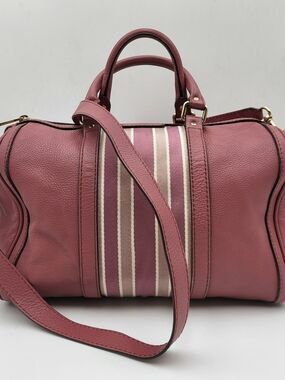 Gucci Pink Rose Medium Calfskin Web Joy Boston 30 Bag,,, Authentic..
